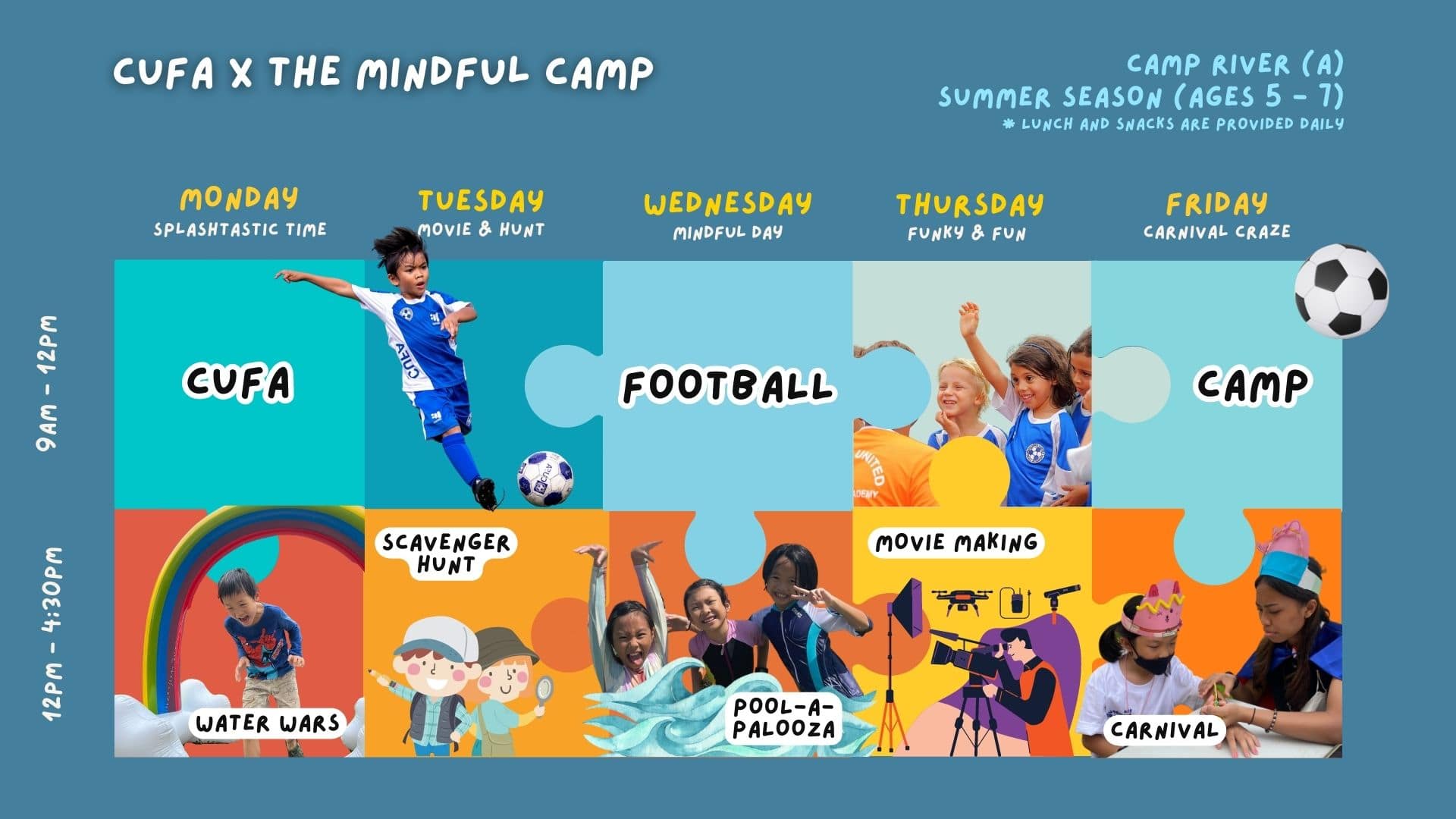 CUFA Football & The Mindful Camp River (ages 5-7)